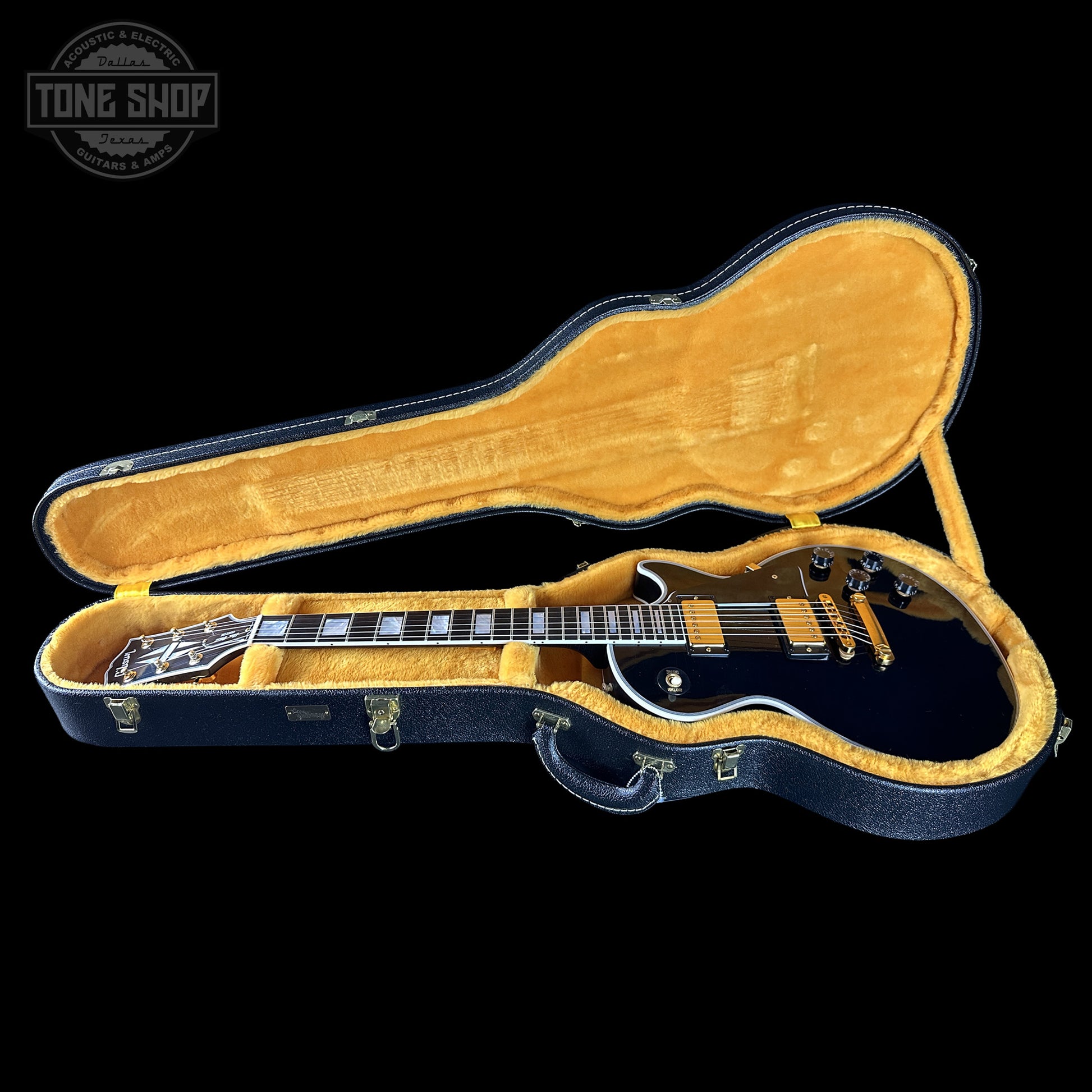 Gibson Custom Dealer Select Les Paul Custom Ebony Ultra Light Aged CS502621 in case.