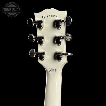 Back of Gibson Custom Les Paul Custom Vintage White VOS CS503092 headstock.