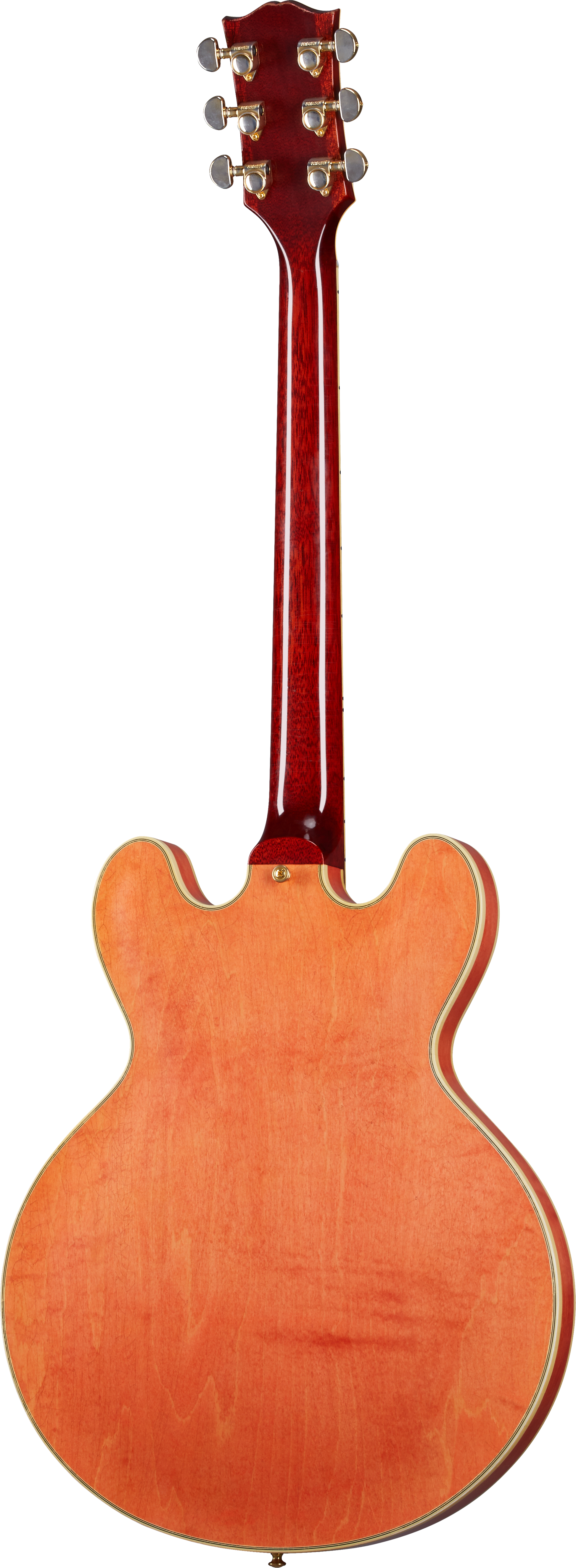 Back of Gibson Custom Shop 1959 ES-355 Reissue Stop Bar Light Aged Watermelon Red Murphy Lab.