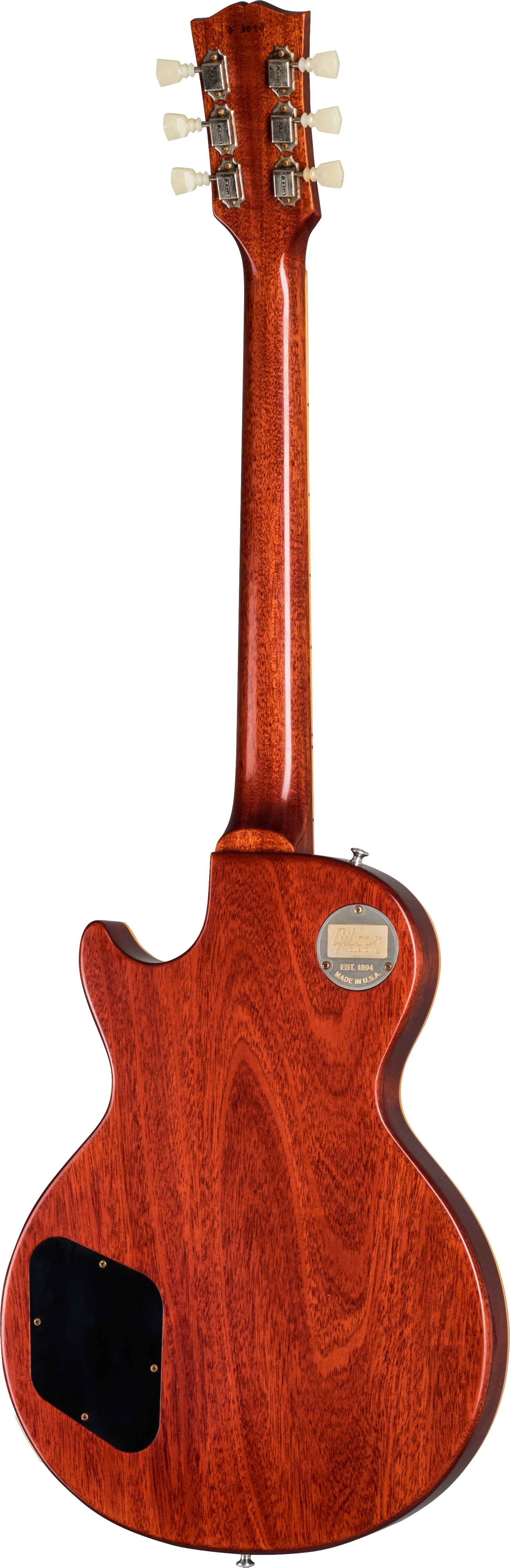 Back of Gibson Custom Shop 1960 Les Paul Standard Reissue VOS Tangerine Burst.