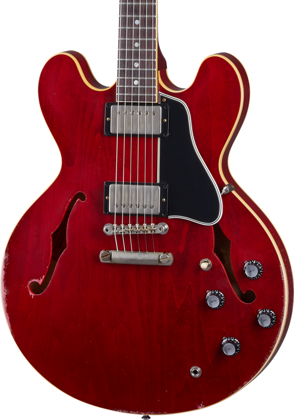 Front of Gibson Custom Shop 1961 ES-335 Reissue Murphy Lab Heavy Aged 60s Cherry.