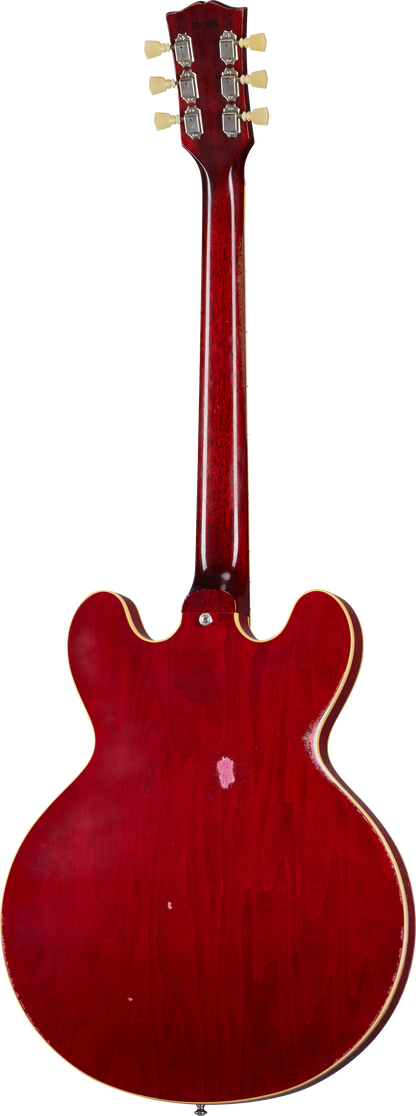 Back of Gibson Custom Shop 1961 ES-335 Reissue Murphy Lab Heavy Aged 60s Cherry.