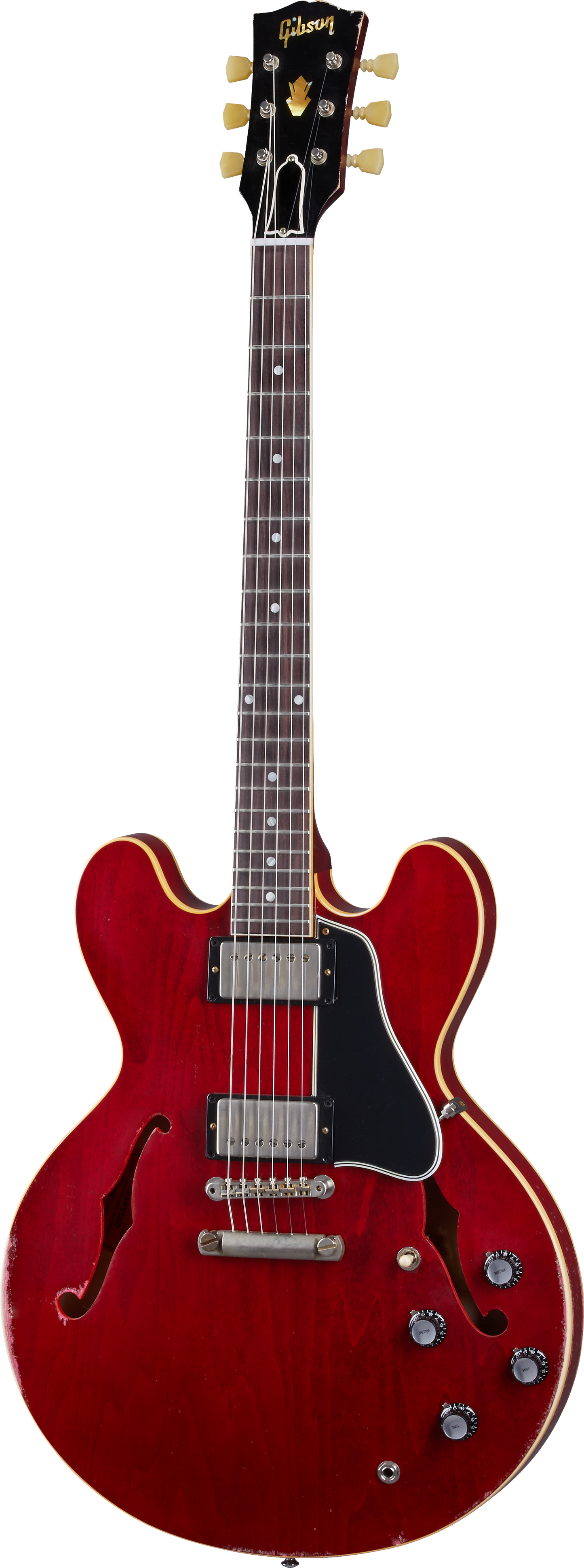 Full frontal of Gibson Custom Shop 1961 ES-335 Reissue Murphy Lab Heavy Aged 60s Cherry.