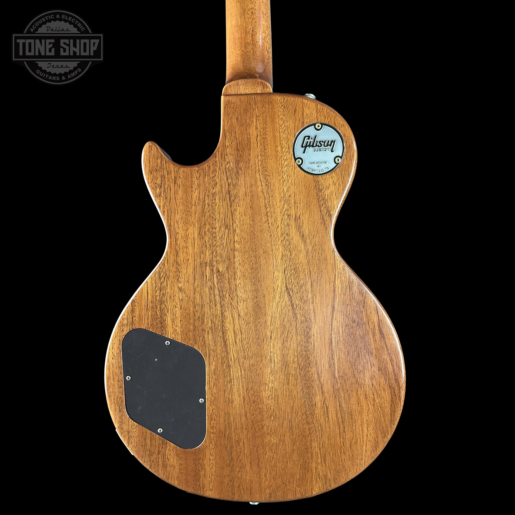 Back of Gibson Custom Shop Dealer Select Chambered 1957 Les Paul Standard Double Gold Murphy Lab Ultra Light Aged 751833 body.