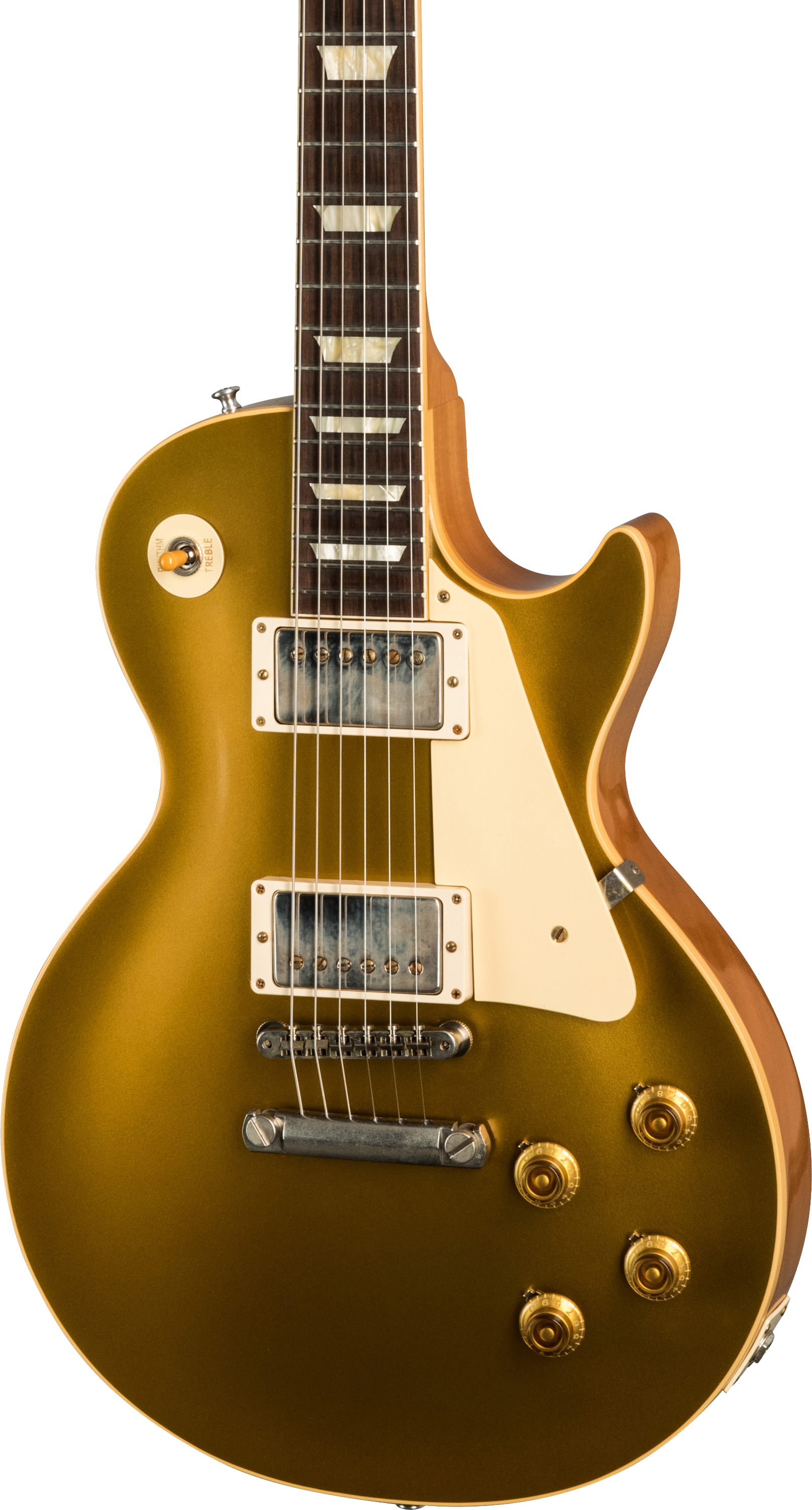 Front of Gibson Custom Shop '57 Les Paul Gold Top VOS NH.
