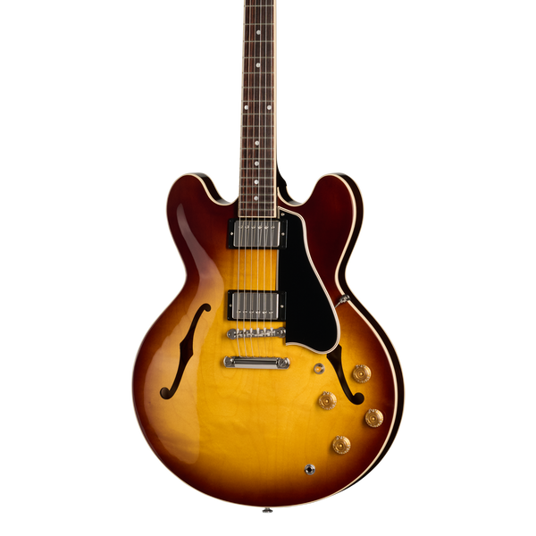 Front of Gibson ES-335 50s Vintage Tobacco Burst.