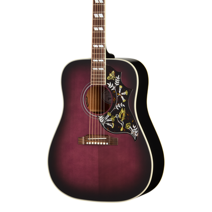 Front of Gibson Hummingbird Standard Purple Burst.