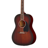Front of Gibson LG 2 All Mahogany Faded Vintage Sunburst.