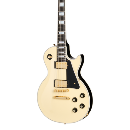 Front of Gibson Les Paul Custom 70s Buttercream Top.