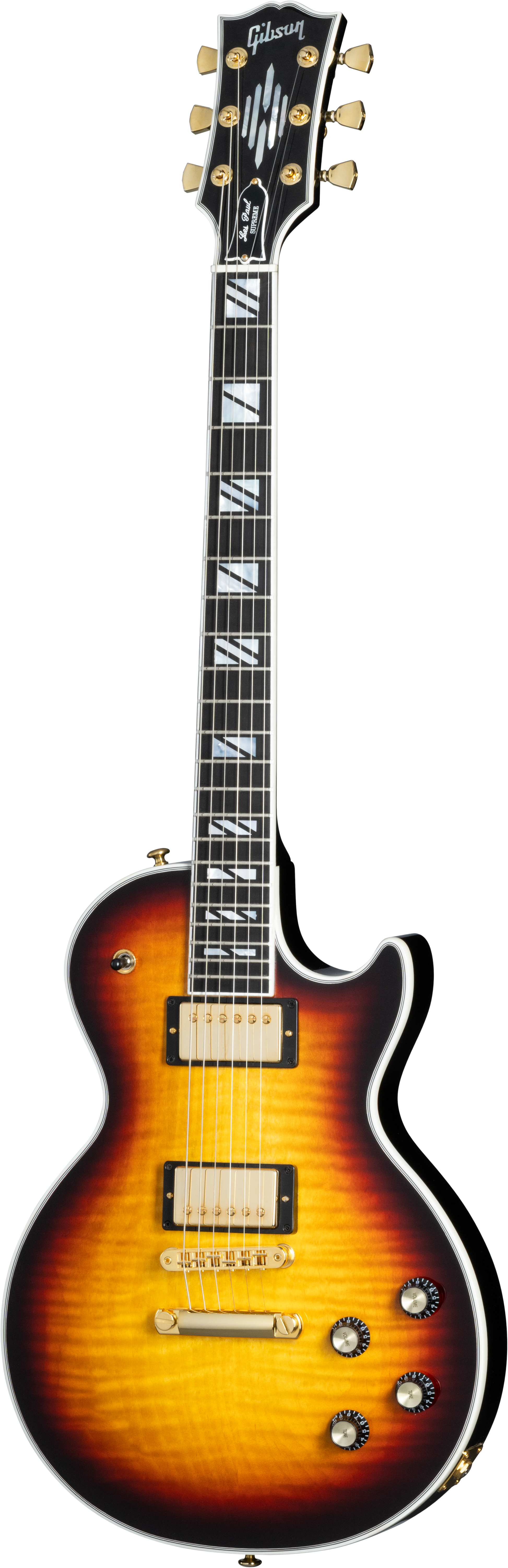 Full frontal of Gibson Les Paul Modern Supreme Fireburst.