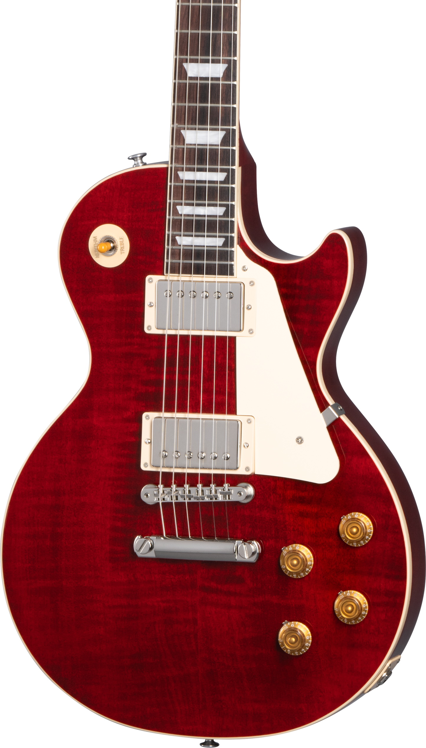 Front of Gibson Les Paul Standard 50s Figured Top 60s Cherry.