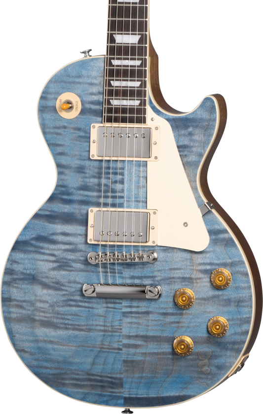 Front of Gibson Les Paul Standard 50s Figured Top Ocean Blue.