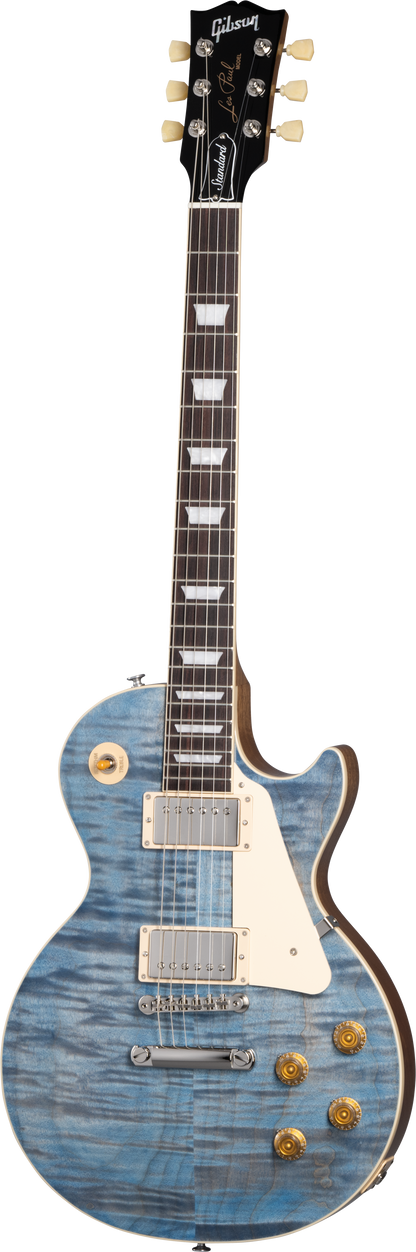 Full frontal of Gibson Les Paul Standard 50s Figured Top Ocean Blue.