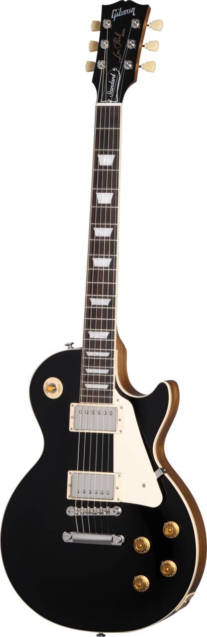 Full frontal of Gibson Les Paul Standard 50s Plain Top Ebony Top.