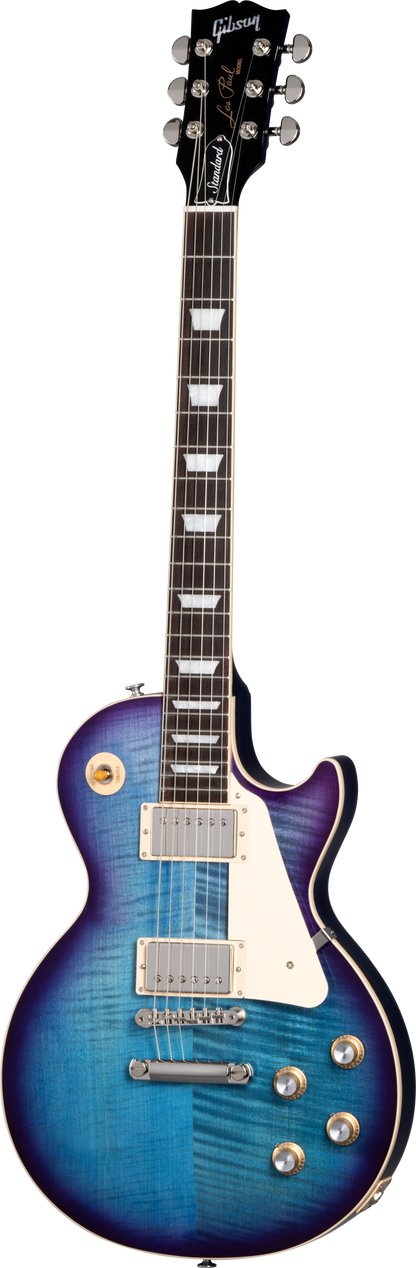 Full frontal of Gibson Les Paul Standard 60s Figured Top Blueberry Burst.