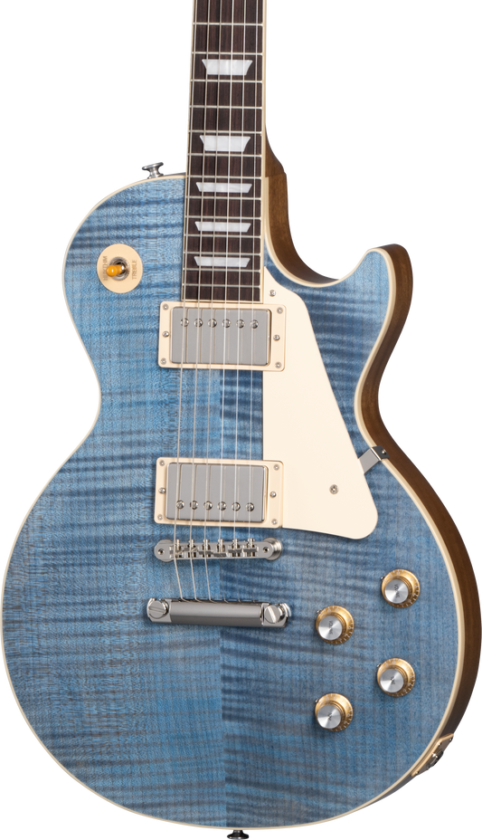 Front of Gibson Les Paul Standard 60s Figured Top Ocean Blue.