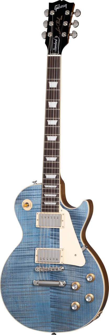 Full frontal of Gibson Les Paul Standard 60s Figured Top Ocean Blue.