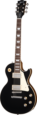 Full frontal of Gibson Les Paul Standard 60s Plain Top Ebony Top.