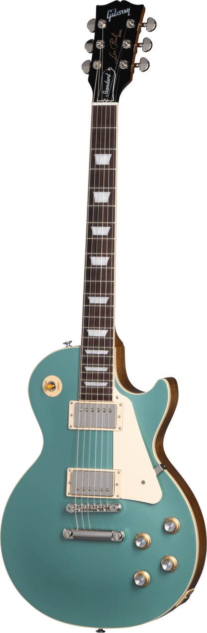 Full frontal of Gibson Les Paul Standard 60s Plain Top Inverness Green Top.
