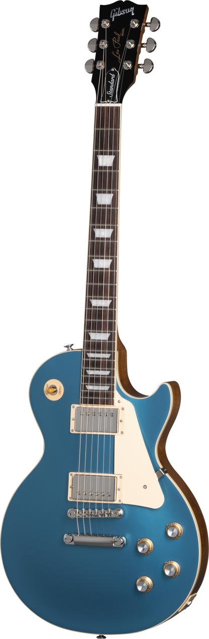 Full frontal of Gibson Les Paul Standard 60s Plain Top Pelham Blue Top.