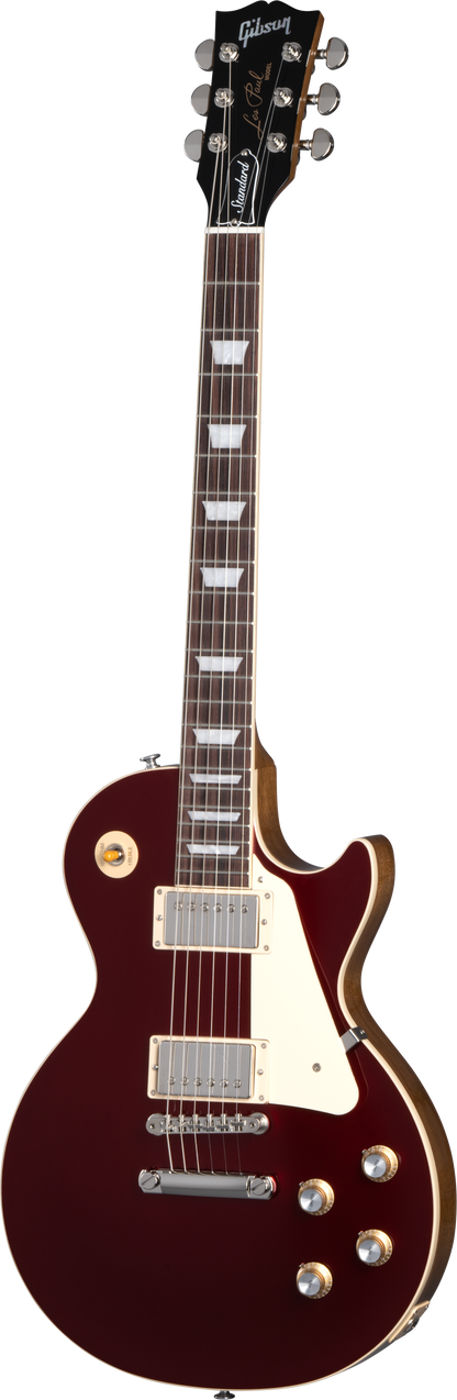 Full frontal of Gibson Les Paul Standard 60s Plain Top Sparkling Burgundy Top.