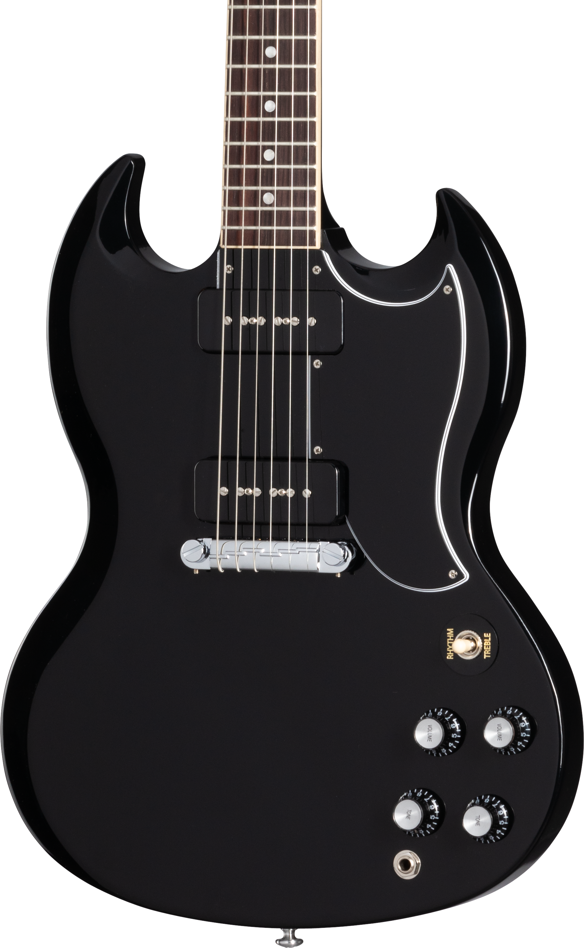 Front of Gibson SG Special Ebony.