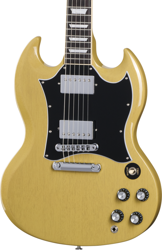 Front of Gibson SG Standard TV Yellow.