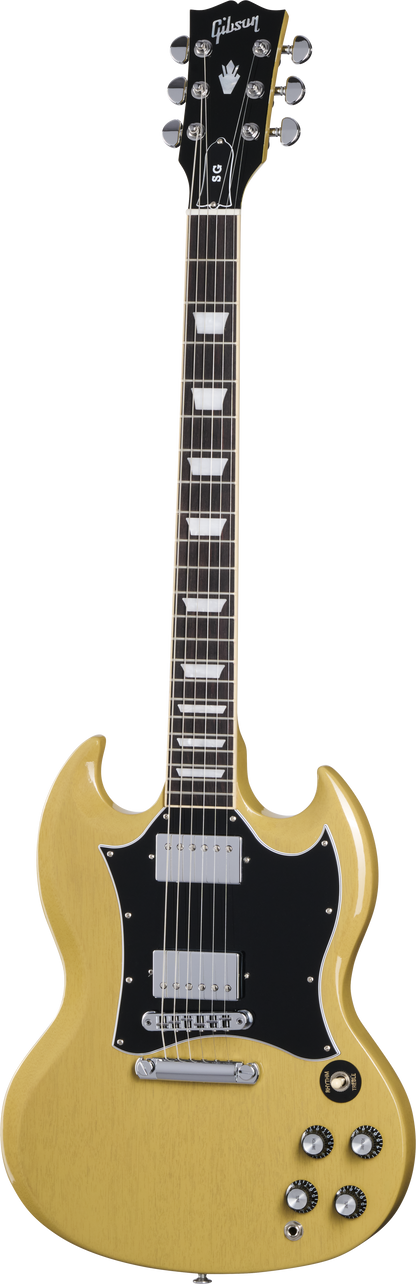 Full frontal of Gibson SG Standard TV Yellow.