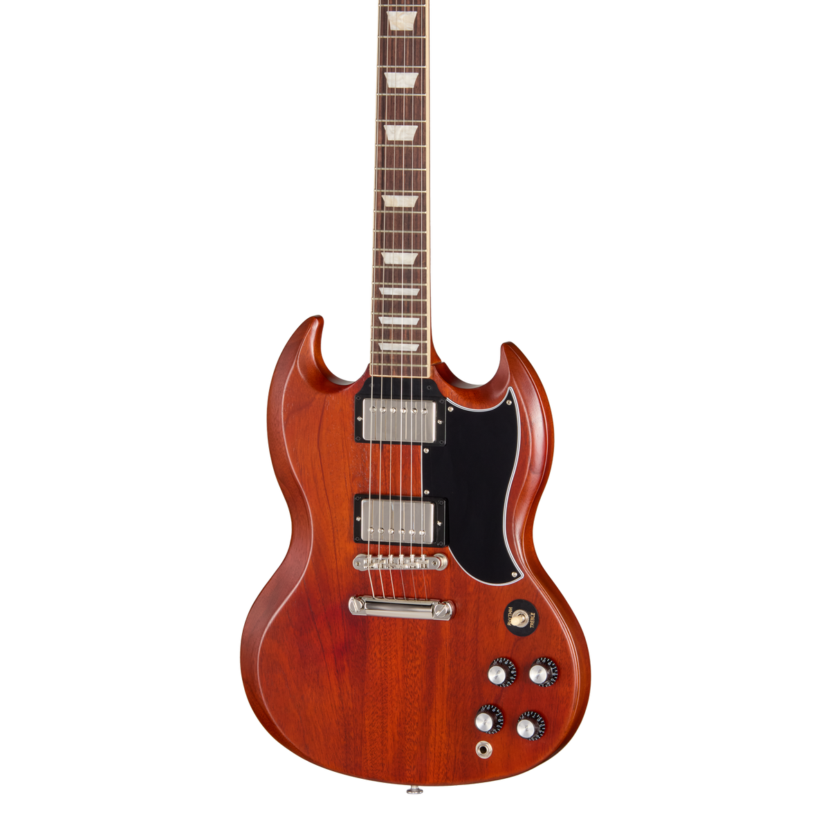 Front of Gibson SG Standard '61 Faded Vintage Cherry Satin.