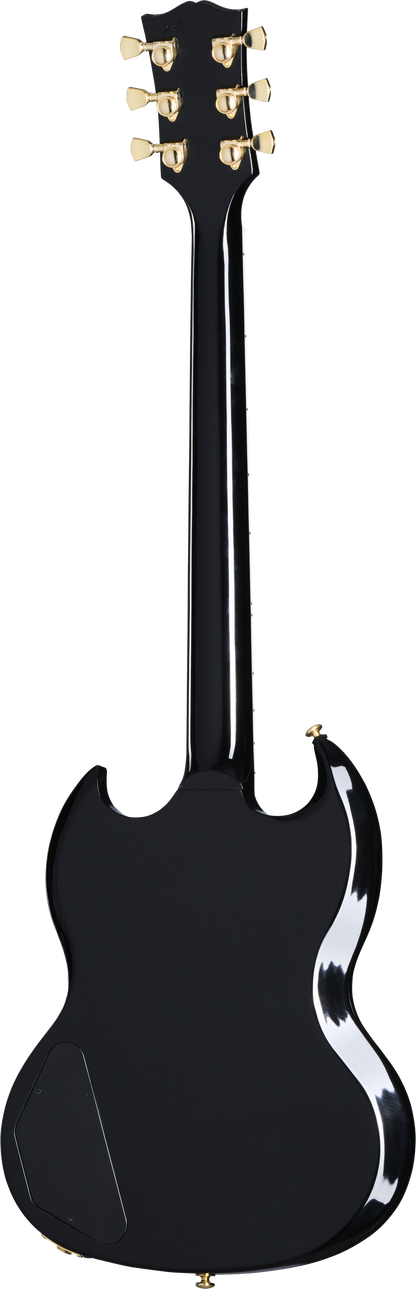 Back of Gibson SG Supreme Translucent Ebony Burst.