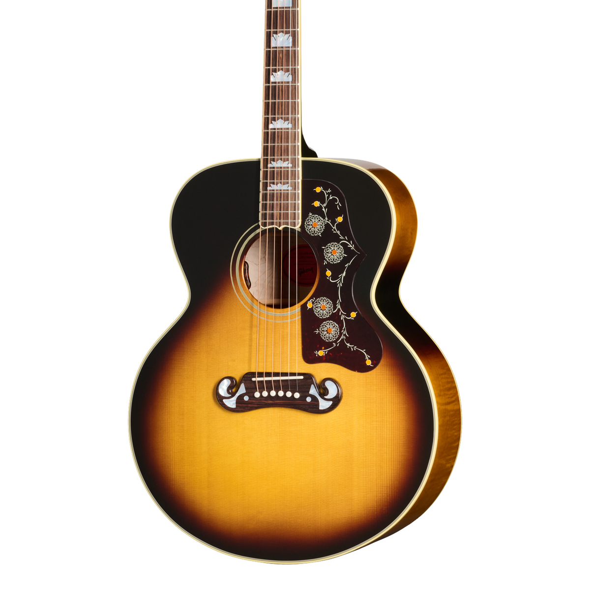 Front of Gibson SJ 200 60s Original Vintage Sunburst.