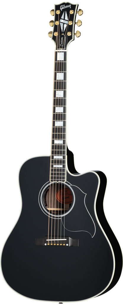 Full frontal of Gibson Songwriter EC Custom Ebony.
