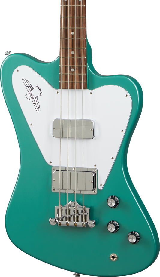 Front of Gibson Thunderbird Bass Inverness Green Non-reverse Headstock.
