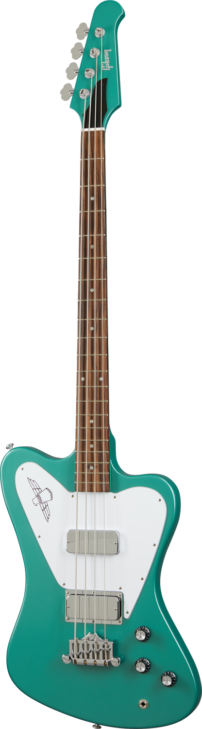 Full frontal of Gibson Thunderbird Bass Inverness Green Non-reverse Headstock.