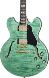 Front of Gibson USA ES Supreme Seafoam Green.
