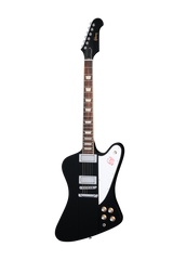 Full frontal of Gibson USA Firebird Platypus Ebony.