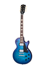 Full frontal of Gibson USA Les Paul Studio Blueberry Burst.