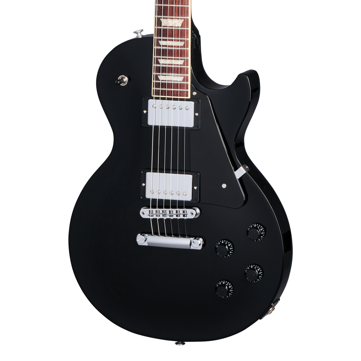 Front of Gibson USA Les Paul Studio Ebony.