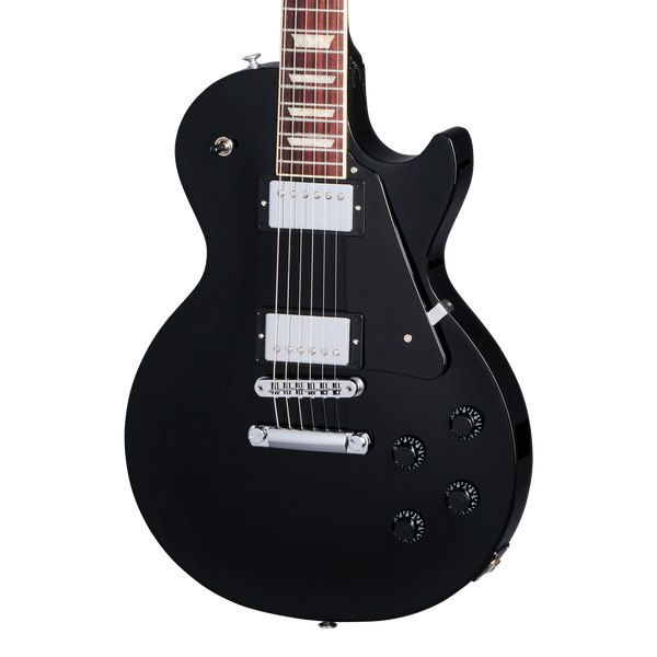 Front of Gibson USA Les Paul Studio Ebony.