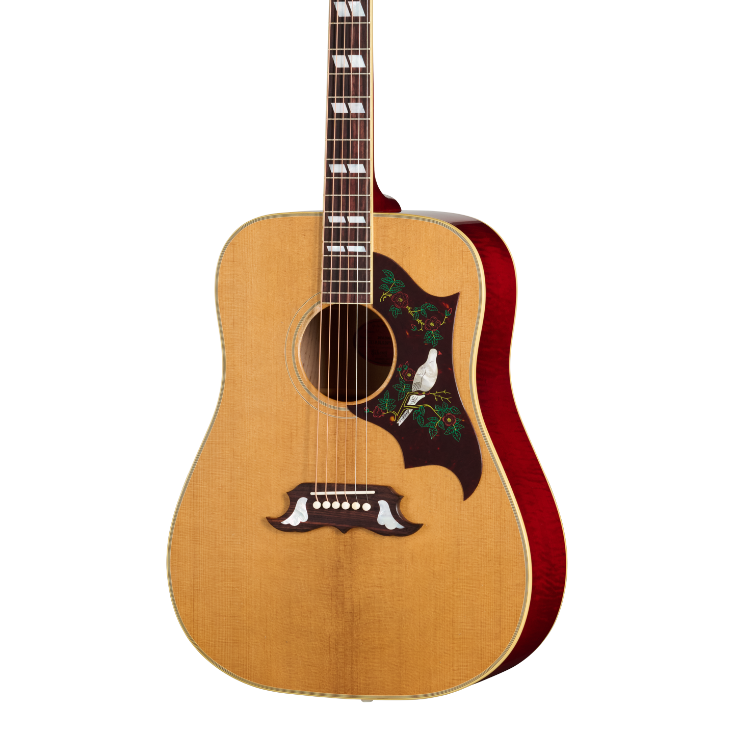 Front of Gibson Custom 1963 Dove Light Aged Dark Natural.