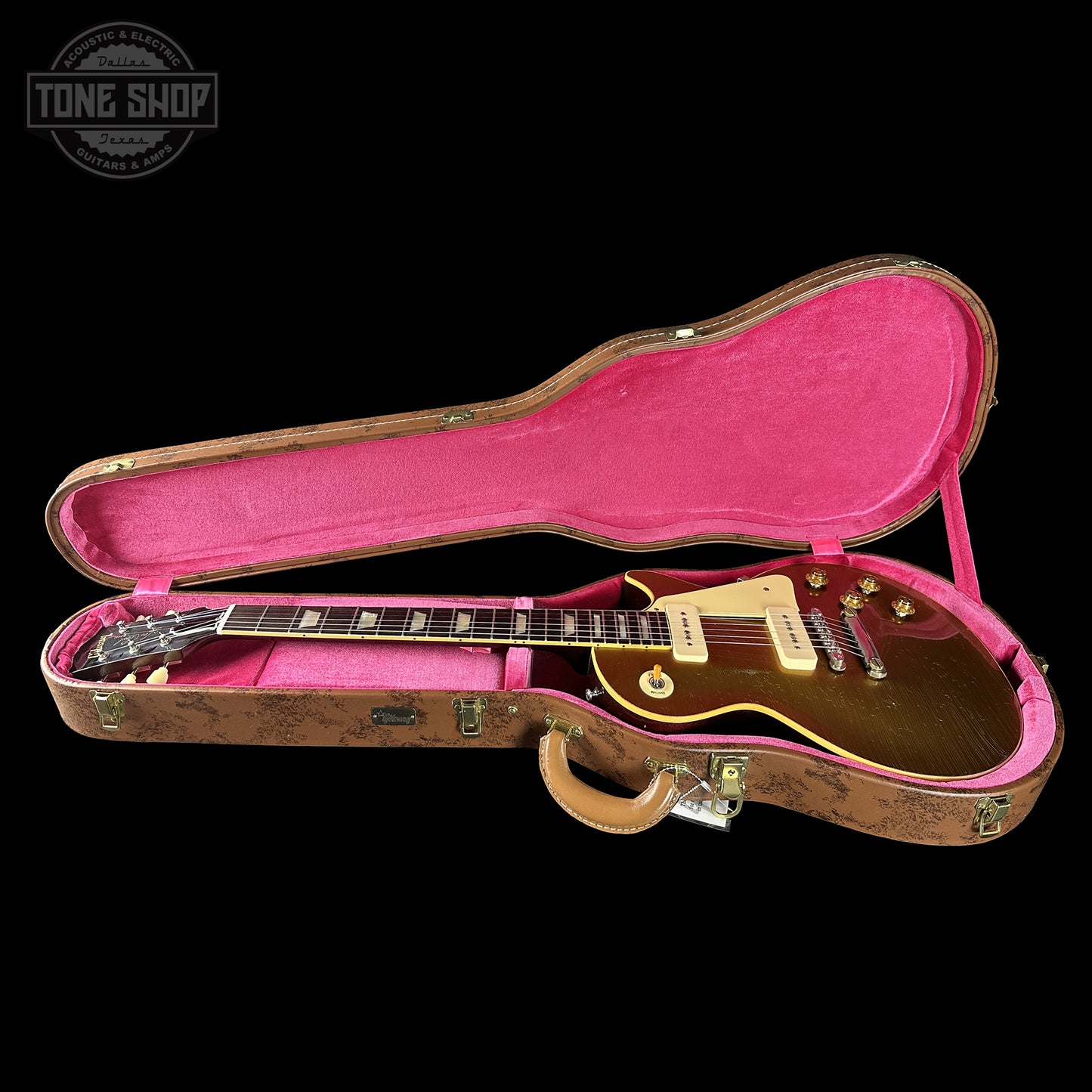 Gibson Custom Dealer Select 1956 Les Paul Chambered Goldtop Aged 64470 in case.