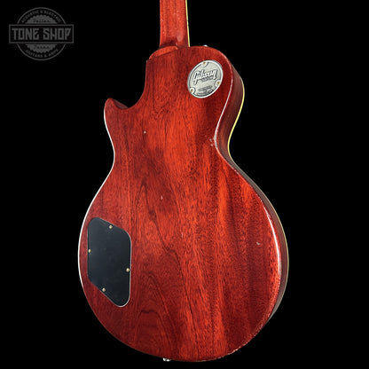 Back right angle of Gibson Custom Dealer Select 1959 Les Paul Chambered Lemon Burst Light Aged 941685.