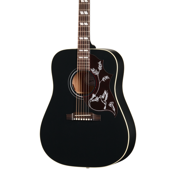 Front of Gibson Hummingbird Special Satin Ebony.