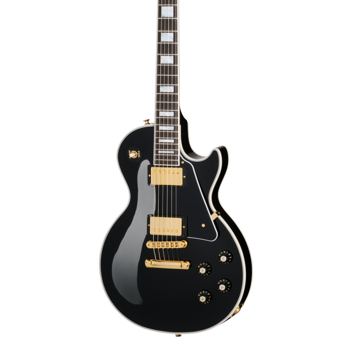 Front of Gibson Les Paul Custom 70s Ebony.