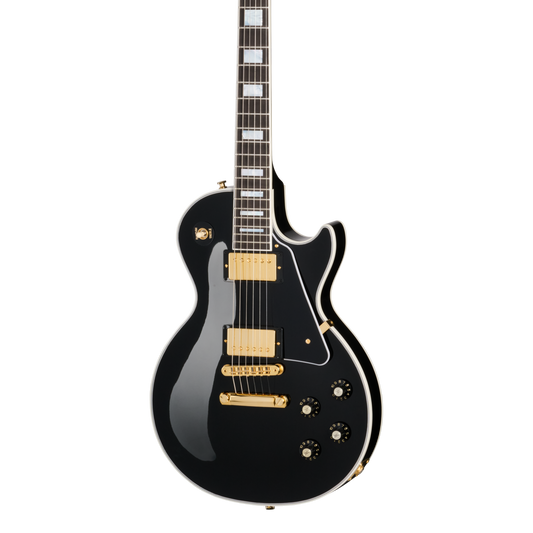 Front of Gibson Les Paul Custom 70s Ebony.