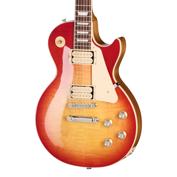 Front of Gibson Les Paul Standard 60s Double Trouble Vintage Cherry Sunburst Gloss.