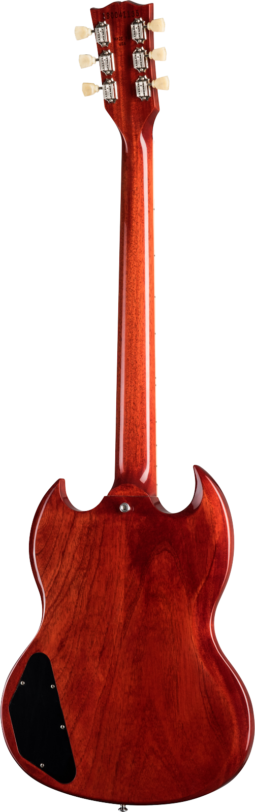 Back of Gibson SG Standard '61 Sideways Vibrola Vintage Cherry.