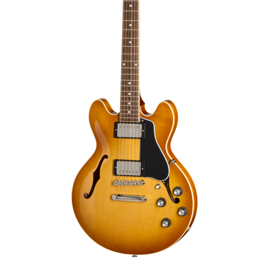 Front of Gibson USA ES 339 Honeyburst.