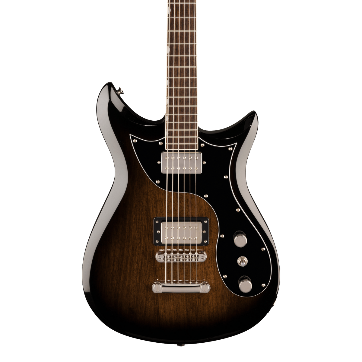 Front of Gretsch Electromatic CVT Baritone Rosewood Bristol Fog.
