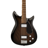 Front of Gretsch Electromatic CVT Bass Double-Cut Bristol Fog.